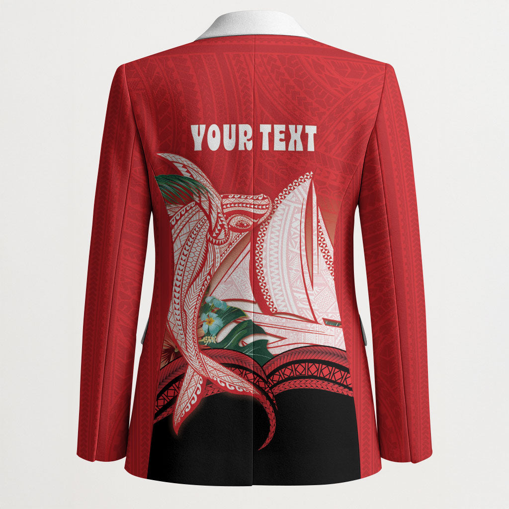 Vavau Sailing Festival Tonga Personalised Blazer Humpback Whale Sailboat Tropical Vibes LT14 - Polynesian Pride