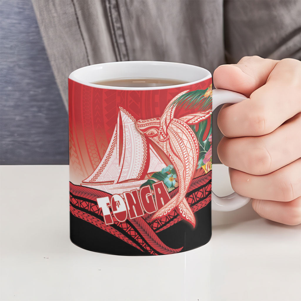 Vavau Sailing Festival Tonga Personalised Ceramic Mug Humpback Whale Sailboat Tropical Vibes LT14 - Polynesian Pride