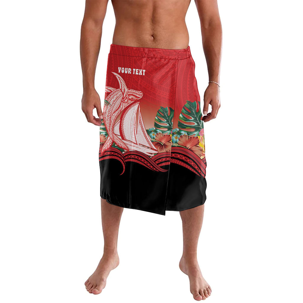 Vavau Sailing Festival Tonga Personalised Lavalava Humpback Whale Sailboat Tropical Vibes LT14 Red - Polynesian Pride