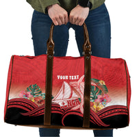 Vavau Sailing Festival Tonga Personalised Travel Bag Humpback Whale Sailboat Tropical Vibes LT14 Red - Polynesian Pride