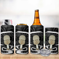 Black New Zealand Eel 4 in 1 Can Cooler Tumbler Aotearoa Maori Tuna With Kotiate Weapon LT14 - Polynesian Pride