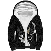 Black New Zealand Eel Sherpa Hoodie Aotearoa Maori Tuna With Kotiate Weapon LT14 Unisex Black - Polynesian Pride