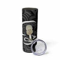 Black New Zealand Eel Skinny Tumbler Aotearoa Maori Tuna With Kotiate Weapon LT14 - Polynesian Pride