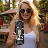 Black New Zealand Eel Skinny Tumbler Aotearoa Maori Tuna With Kotiate Weapon LT14 - Polynesian Pride