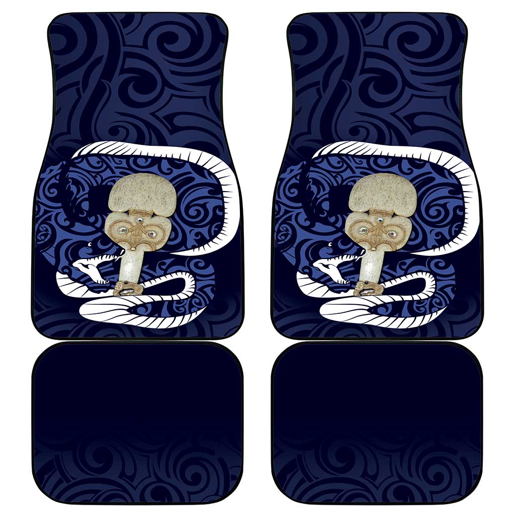 Blue New Zealand Eel Car Mats Aotearoa Maori Tuna With Kotiate Weapon LT14 - Polynesian Pride