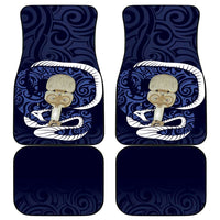 Blue New Zealand Eel Car Mats Aotearoa Maori Tuna With Kotiate Weapon LT14 - Polynesian Pride