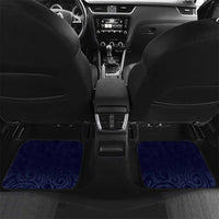 Blue New Zealand Eel Car Mats Aotearoa Maori Tuna With Kotiate Weapon LT14 Set 2pcs - Back Blue - Polynesian Pride
