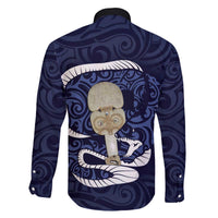 Blue New Zealand Eel Family Matching Puletasi and Hawaiian Shirt Aotearoa Maori Tuna With Kotiate Weapon LT14 - Polynesian Pride