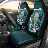 Turquoise New Zealand Eel Car Seat Cover Aotearoa Maori Tuna With Kotiate Weapon LT14 - Polynesian Pride