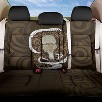 Gold New Zealand Eel Back Car Seat Cover Aotearoa Maori Tuna With Kotiate Weapon LT14 One Size Gold - Polynesian Pride