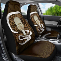 Gold New Zealand Eel Car Seat Cover Aotearoa Maori Tuna With Kotiate Weapon LT14 - Polynesian Pride