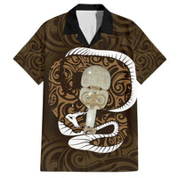 Gold New Zealand Eel Hawaiian Shirt Aotearoa Maori Tuna With Kotiate Weapon LT14 Gold - Polynesian Pride