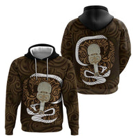 Gold New Zealand Eel Hoodie Aotearoa Maori Tuna With Kotiate Weapon LT14 - Polynesian Pride