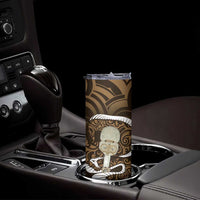 Gold New Zealand Eel Skinny Tumbler Aotearoa Maori Tuna With Kotiate Weapon LT14 - Polynesian Pride