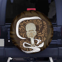 Gold New Zealand Eel Spare Tire Cover Aotearoa Maori Tuna With Kotiate Weapon LT14 - Polynesian Pride