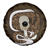 Gold New Zealand Eel Spare Tire Cover Aotearoa Maori Tuna With Kotiate Weapon LT14 - Polynesian Pride