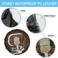 Gold New Zealand Eel Spare Tire Cover Aotearoa Maori Tuna With Kotiate Weapon LT14 - Polynesian Pride