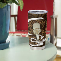 Gold New Zealand Eel Tumbler Cup Aotearoa Maori Tuna With Kotiate Weapon LT14 - Polynesian Pride