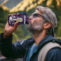 Purple New Zealand Eel 4 in 1 Can Cooler Tumbler Aotearoa Maori Tuna With Kotiate Weapon LT14 - Polynesian Pride