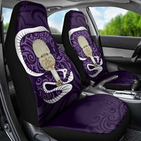 Purple New Zealand Eel Car Seat Cover Aotearoa Maori Tuna With Kotiate Weapon LT14 - Polynesian Pride