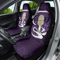 Purple New Zealand Eel Car Seat Cover Aotearoa Maori Tuna With Kotiate Weapon LT14 - Polynesian Pride