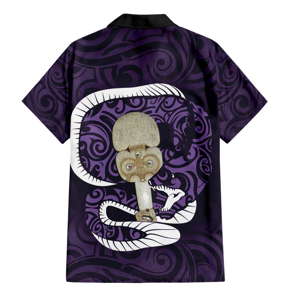 Purple New Zealand Eel Family Matching Mermaid Dress and Hawaiian Shirt Aotearoa Maori Tuna With Kotiate Weapon LT14 - Polynesian Pride