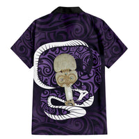 Purple New Zealand Eel Family Matching Mermaid Dress and Hawaiian Shirt Aotearoa Maori Tuna With Kotiate Weapon LT14 - Polynesian Pride