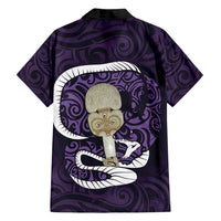 Purple New Zealand Eel Family Matching Summer Maxi Dress and Hawaiian Shirt Aotearoa Maori Tuna With Kotiate Weapon LT14 - Polynesian Pride