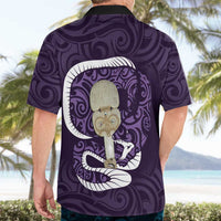 Purple New Zealand Eel Hawaiian Shirt Aotearoa Maori Tuna With Kotiate Weapon LT14 - Polynesian Pride