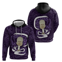 Purple New Zealand Eel Hoodie Aotearoa Maori Tuna With Kotiate Weapon LT14 - Polynesian Pride