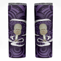 Purple New Zealand Eel Skinny Tumbler Aotearoa Maori Tuna With Kotiate Weapon LT14 Purple - Polynesian Pride