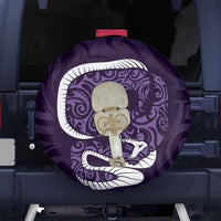 Purple New Zealand Eel Spare Tire Cover Aotearoa Maori Tuna With Kotiate Weapon LT14 - Polynesian Pride