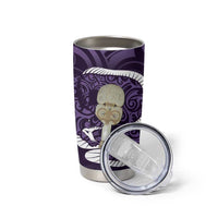 Purple New Zealand Eel Tumbler Cup Aotearoa Maori Tuna With Kotiate Weapon LT14 - Polynesian Pride