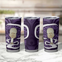 Purple New Zealand Eel Tumbler Cup Aotearoa Maori Tuna With Kotiate Weapon LT14 - Polynesian Pride
