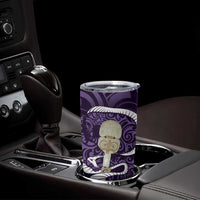 Purple New Zealand Eel Tumbler Cup Aotearoa Maori Tuna With Kotiate Weapon LT14 - Polynesian Pride