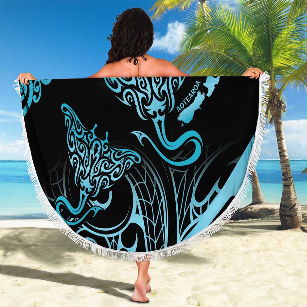 New Zealand Stingray Beach Blanket Aotearoa Whai With Maori Paua Shell LT14 - Polynesian Pride