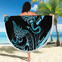 New Zealand Stingray Beach Blanket Aotearoa Whai With Maori Paua Shell LT14 - Polynesian Pride