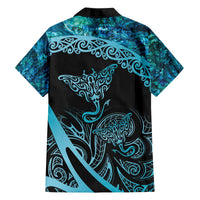 New Zealand Stingray Family Matching Puletasi and Hawaiian Shirt Aotearoa Whai With Maori Paua Shell LT14 - Polynesian Pride