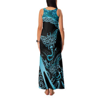 New Zealand Stingray Family Matching Tank Maxi Dress and Hawaiian Shirt Aotearoa Whai With Maori Paua Shell LT14 - Polynesian Pride