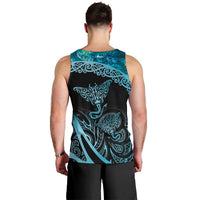 New Zealand Stingray Men Tank Top Aotearoa Whai With Maori Paua Shell LT14 - Polynesian Pride
