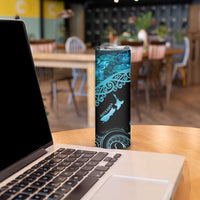 New Zealand Stingray Skinny Tumbler Aotearoa Whai With Maori Paua Shell LT14 - Polynesian Pride