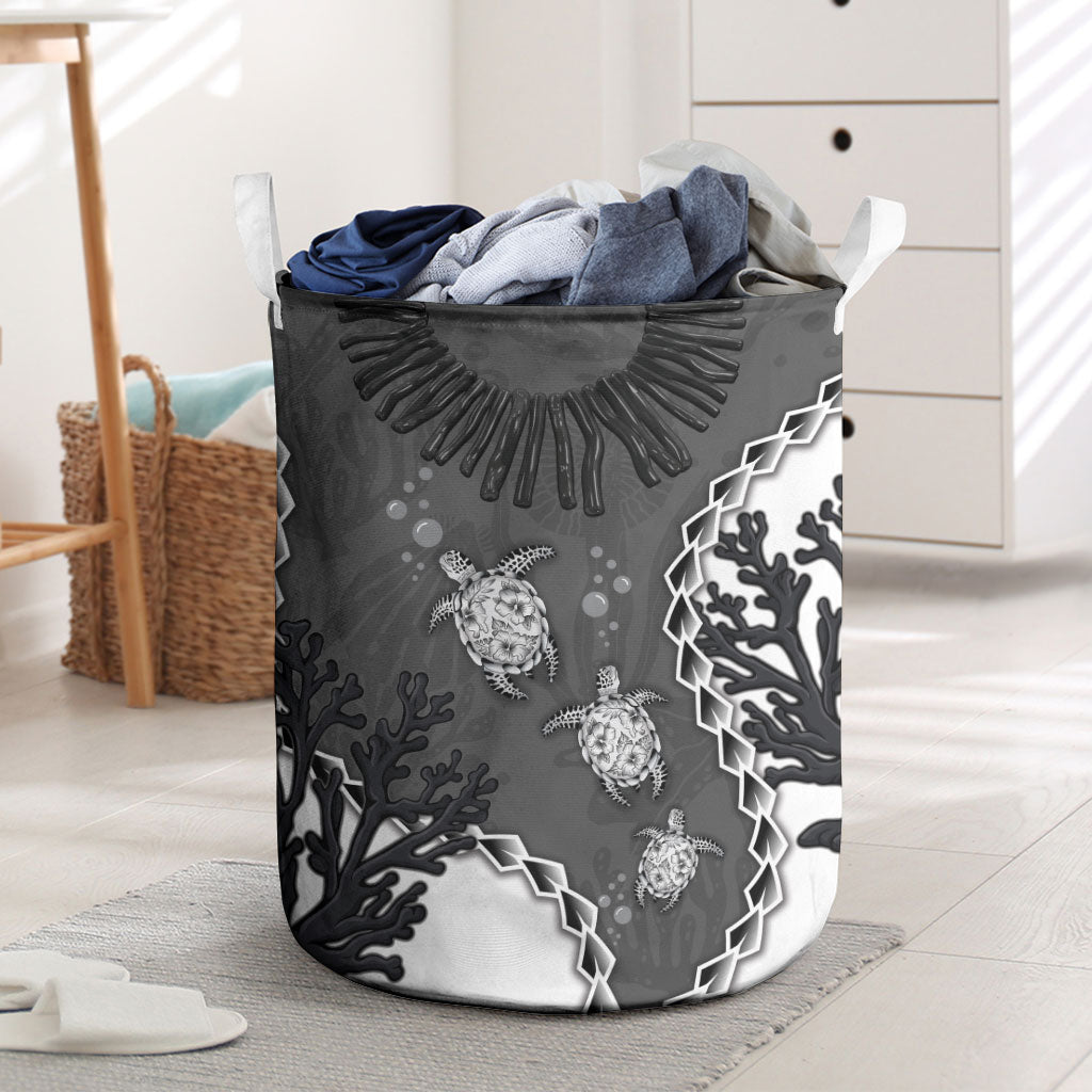 Black Coral Hawaii Laundry Basket Ekaha Ku Moana Honu Sea Turtle