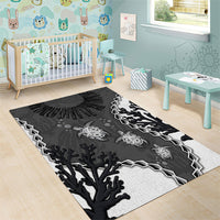Black Coral Hawaii Area Rug Ekaha Ku Moana Honu Sea Turtle