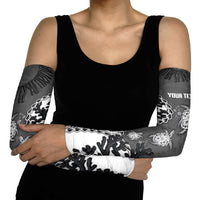 Personalized Black Coral Hawaii Arm Sleeves Ekaha Ku Moana Honu Sea Turtle