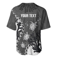 Personalized Black Coral Hawaii Baseball Jersey Ekaha Ku Moana Honu Sea Turtle