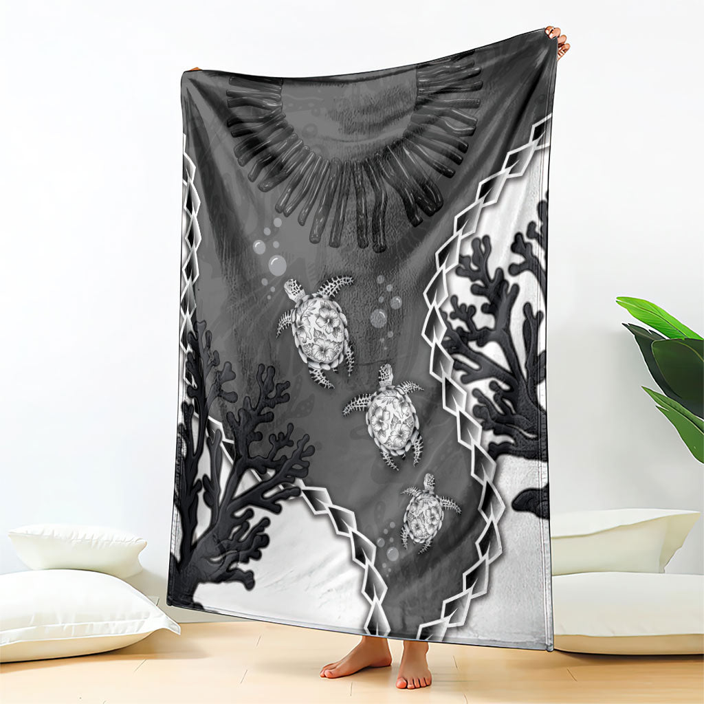 Black Coral Hawaii Blanket Ekaha Ku Moana Honu Sea Turtle