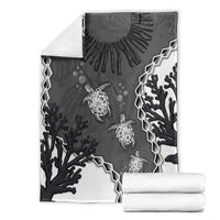 Black Coral Hawaii Blanket Ekaha Ku Moana Honu Sea Turtle