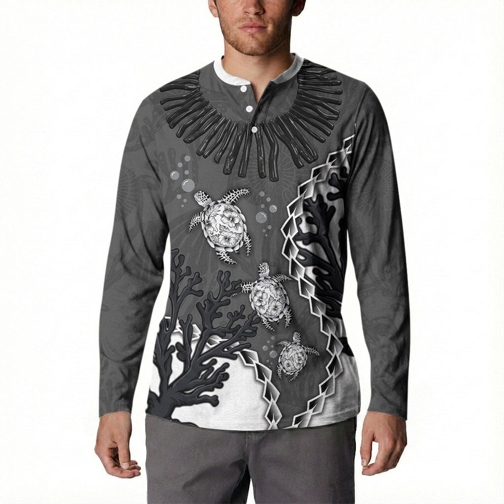 Personalized Black Coral Hawaii Button Sweatshirt Ekaha Ku Moana Honu Sea Turtle