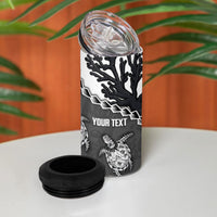 Personalized Black Coral Hawaii 4 in 1 Can Cooler Tumbler Ekaha Ku Moana Honu Sea Turtle LT14 - Polynesian Pride