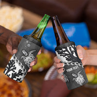 Personalized Black Coral Hawaii 4 in 1 Can Cooler Tumbler Ekaha Ku Moana Honu Sea Turtle LT14 - Polynesian Pride